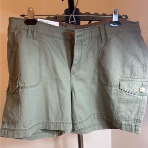Natural Reflections Khaki Shorts with Red Stitching from Cabela’s with 5” inseam